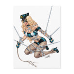 Sexy Bondage Blonde with Whip by Al Rio postcards