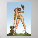 Sexy Brazil Girl in Bikini Gardening by Al Rio posters