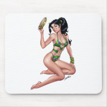 Sexy Brazilian Bikini Girl Pinup by Al Rio Mousepads