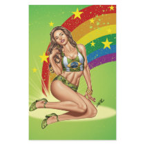 Sexy Brazilian Girl wearing  Brazil Flag + Rainbow Flyer Design