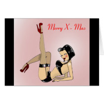 SEXY CHRISTMAS HOLIDAY GREETING CARDS - PIN UP ART