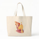 Sexy Classic Pinup Girl in Tan Stockings and Dress Canvas Bags