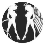 Sexy devil angel women sticker