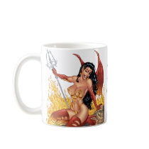 Sexy Devil Girl Customisable Pinup by Al Rio Coffee Mugs