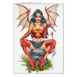 Sexy Devil saying Come Here by Al Rio Greeting Card