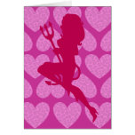 Sexy Devil Silhouette on Purple Leopard Hearts cards
