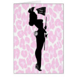 Sexy Easter Bunny on Pink Leopard cards