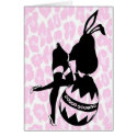 Sexy Easter Bunny on Pink Leopard cards