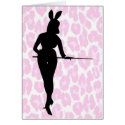Sexy Easter Bunny on Pink Leopard cards