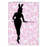 Sexy Easter Bunny on Pink Leopard cards