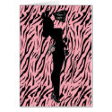 Sexy Easter Bunny Pink & Black Animal Print cards