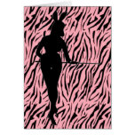 Sexy Easter Bunny Pink & Black Animal Print cards