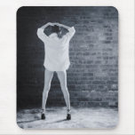 Sexy Girl in a White Business Shirt and No Pants Mousepad