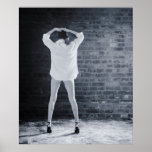 Sexy Girl in a White Business Shirt and No Pants posters
