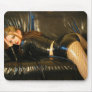 Sexy Girl in Latex Laying on a Leather Couch Mousepad