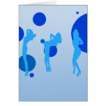 Sexy Girls in Cool Blue Stripper Sensual Tease cards