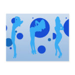 Sexy Girls in Cool Blue Stripper Sensual Tease postcards
