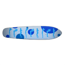 Sexy Girls in Cool Blue Stripper Sensual Tease Skate Boards