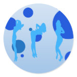 Sexy Girls in Cool Blue Stripper Sensual Tease stickers