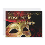 Sexy Glam Venetian Masquerade Party (red/gold) invitations