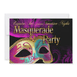 Sexy Glam Venetian Masquerade (purple verdigris) invitations