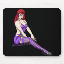 Sexy Goth Ragdolly Pinup Mousepads