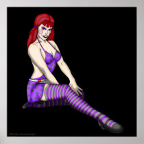 Sexy Goth Ragdolly Pinup Print