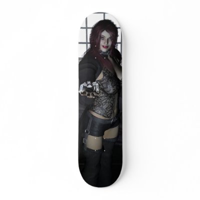 Sexy Gothic Pinup Girl Custom Skateboard Deck by sexyshirts2