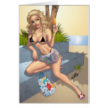 Sexy Ice Cream Bikini Girl Pin-up by Al Rio cards
