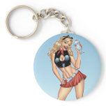 Sexy Ice Cream Milkshake Pin-up Girl by Al Rio keychains