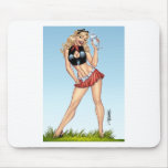 Sexy Ice Cream Milkshake Pin-up Girl by Al Rio mousepads