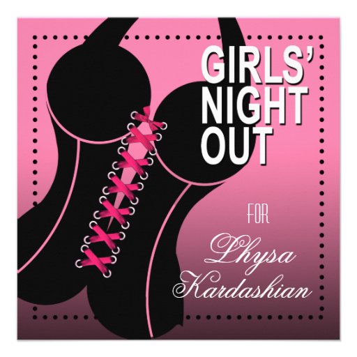 Sexy Lace Up Corset Girls Night Out Lingerie Party Personalized Announcement