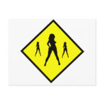 Sexy Ladies Crossing Sign postcards