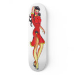SEXY LADY IN RED TATTOO PRO SKATEBOARD