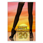 Sexy legs 20th birthday card