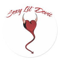 Sexy Lil' Devil Round Sticker