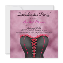 Sexy LINGERIE Red and Black Bachelorette Party Custom Invites