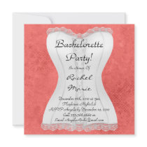 Sexy LINGERIE White on Demask Bachelorette Party Custom Invite