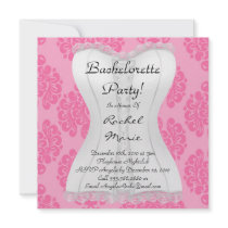 Sexy LINGERIE White on Pink Bachelorette Party Invitation