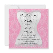 Sexy LINGERIE White on Pink Bachelorette Party Personalized Invite