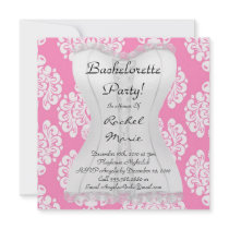 Sexy LINGERIE White on Pink Bachelorette Party Announcement