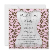 Sexy LINGERIE White on Pink Bachelorette Party Custom Invite