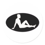 Sexy male silhouette round stickers