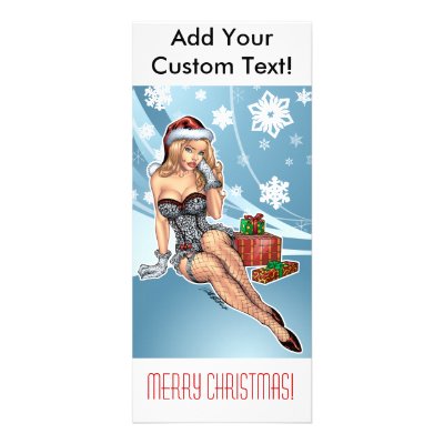 Sexy Ms Claus Santa's Wife in Lingerie by Al Rio Customised Rack Card by AlRioArt