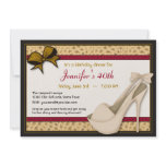 Sexy Nude Heels and Leopard Invitation -Red Gold