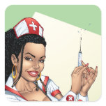 Sexy Nurse with Dreadlocks Giving You A Shot stickers