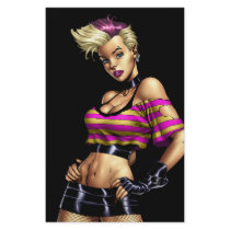 Sexy Pink Haired Punk Rock Boots Pinup by Al Rio Full Color Flyer