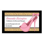 Sexy Pink Heels and Leopard Business Card business cards
