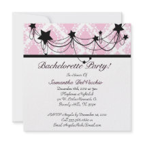 Sexy Pink Star Cute Bachelorette Party Invites