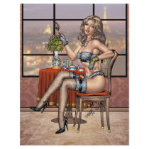 Sexy Pinup Girl with Brush in Paris by Al Rio